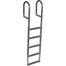 Dock Ladder 5 Step Fixed Wide Step, Welded Aluminum