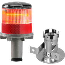 Solar Powered LED Strobe Lights, Red Bulb