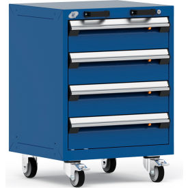 Heavy Duty Modular Mobile Cabinet, 4 Drawers, Avalanche Blue