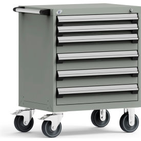 6 Drawer Heavy-Duty Mobile Modular Drawer Cabinet - 30"Wx21"Dx37-1/2"H Light Gray