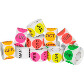 2" Dia. Round 12 Months Of The Year Easy Order Labels, Assorted Colors