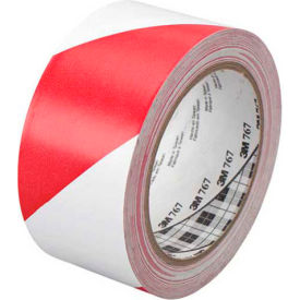 Striped Vinyl Tape 2" x 36 Yds 5 Mil Red/White - 2/PACK