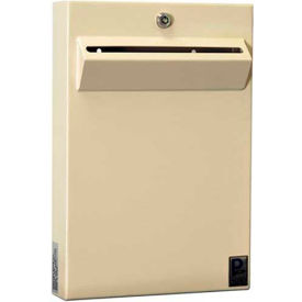 Low-Profile Wall Mount Depository Drop Box Tubular Lock - 11"Wx2-3/8"Dx16"H Beige