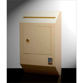 Letter Size Wall Depository Drop Box - 10"W x 4"D x 16-3/8"H, Beige