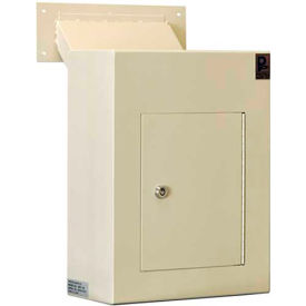 Wall Depository Drop Box with Adjustable Chute - 12"W x 6"D x 16"H, Beige