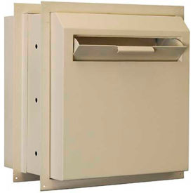 Through-The-Wall Locking Depository Drop Box - 14"W x 12"D x 15"H, Beige