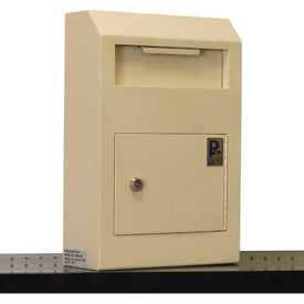 Wall-Mount Bulk Item Depository Drop Box - 10"W x 4-1/4"D x 15"H, Beige