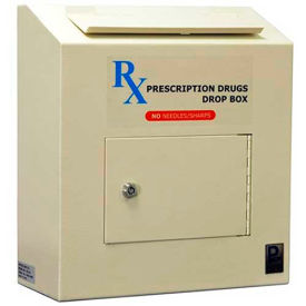 Prescription Drop Box RX-164 - 6-5/8"W x 14-1/8"D x 15-3/4"H, Beige