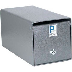 Undercounter Depository Drop Box with Tubular Lock 12"W x 6"D x 6"H, Gray