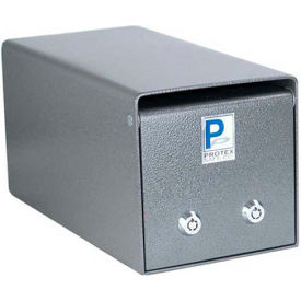 Undercounter Depository Drop Box with Dual Lock 12"W x 6"D x 6"H, Gray