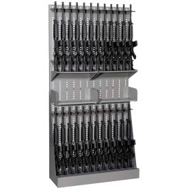 ArgosRACK Gun Open Rack - 24 Rifles w/2 Half Shelves 42"Wx15"Dx83"H Gray
