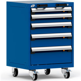 R5BCD-3053KD-055 Heavy Duty Modular Mobile Cabinet, 5 Drawers, Avalanche Blue