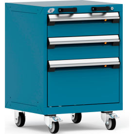 3 Drawer Heavy-Duty Mobile Modular Drawer Cabinet - 24"Wx21"Dx33-1/4"H Everest Blue