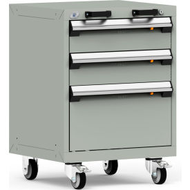 3 Drawer Heavy-Duty Mobile Modular Drawer Cabinet - 24"Wx21"Dx33-1/4"H Light Gray