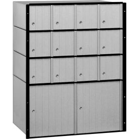 Aluminum Mailbox - 23-1/2"W x 15-1/2"D x 30"H, 14 Doors, Standard System