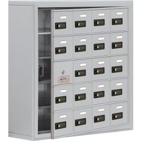 5-Tier 20 Door Welded Phone Locker w/ Combo Locks, 30-1/2"Wx9-1/4"Dx31"H, Gray, Assembled