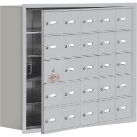 25 Door Welded Cell Phone Locker W/Recessed Key Locks, 37"Wx8-3/4"Dx31"H, Gray, Assembled