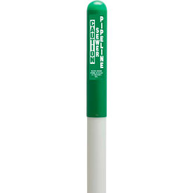 Round Dome Utility Sewer Marker, White Pole 66"H, 42" Above Ground, Green