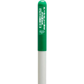Round Dome Utility Sewer Marker, White Pole 72"H, 48" Above Ground, Green