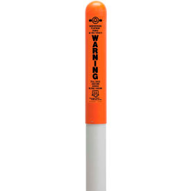 Round Dome Utility Fiber Optic Marker, White Pole 66"H, 42" Above Ground, Orange