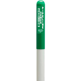Round Dome Utility Sewer Marker, White Pole 78"H, 54" Above Ground, Green