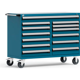 13 Drawer Mobile Multi-Drawer Cabinet - 60"Wx27"Dx45-1/2"H Everest Blue