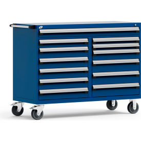 13 Drawer Mobile Multi-Drawer Cabinet - 60"Wx27"Dx45-1/2"H Avalanche Blue