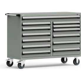 13 Drawer Mobile Multi-Drawer Cabinet - 60"Wx27"Dx45-1/2"H Light Gray
