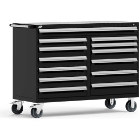 13 Drawer Mobile Multi-Drawer Cabinet - 60"Wx27"Dx45-1/2"H Black