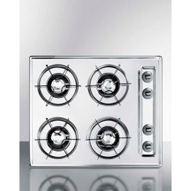 Electric Cooktop, 4 Burners, Battery Start, Brushed Chrome, 20" x 24" x 3-3/4"
