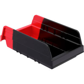 Indicator™ 36462BLKRED Two Tone Double Hopper Shelf Bin - 6-3/4"W x 11-5/8"L x 4"H