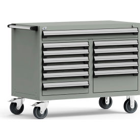 12 Drawer Mobile Multi-Drawer Cabinet - 48"Wx27"Dx37-1/2"H Light Gray
