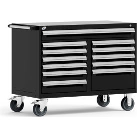 12 Drawer Mobile Multi-Drawer Cabinet - 48"Wx27"Dx37-1/2"H Black