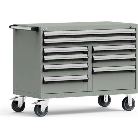 9 Drawer Mobile Multi-Drawer Cabinet - 48"Wx27"Dx37-1/2"H Light Gray