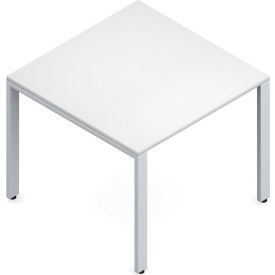 Global Conference Table - Laminate - 36"W x 36"L - White/Tungsten Frame