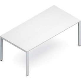 Global Conference Table - Laminate - 72"W x 36"L - White / Tungsten Frame