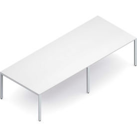Global Laminate Conference Table - 120"W x 48"L- White with Tungsten Frame