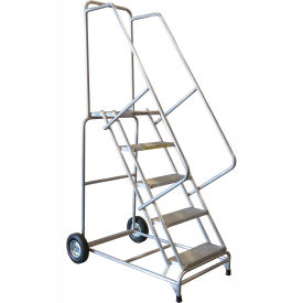 7 Step 18"W Aluminum Wheelbarrow Ladder - Heavy Duty Serrated Grating