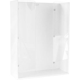 Triple Top Loading Glove Box Holder with Magnet Mount, 12"W x 5"D x 15"H, White/Clear