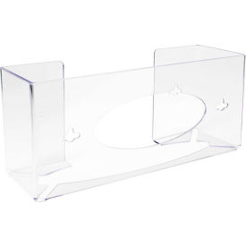 Single Two Sided Clear Glove Box Holder, PETG Plastic, 11"W x 4"D x 5"H