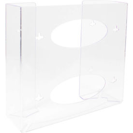 Double Two Sided Clear Glove Box Holder, PETG Plastic, 11"W x 4"D x 10"H
