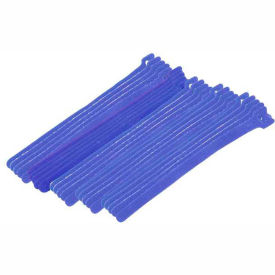 Cable Tie, Hook Tape, 8"L x 1/2"W, Blue, 25/Pk
