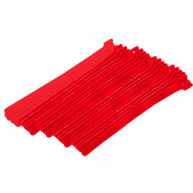 Cable Tie, Hook Tape, 8"L x 1/2"W, Red, 25/Pk