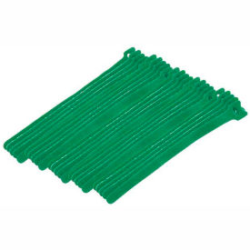 Cable Tie, Hook Tape, 8"L x 1/2"W, Green, 25/Pk