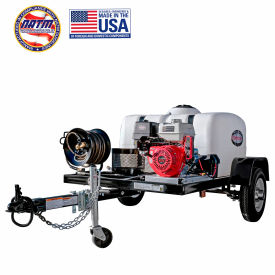 Mobile Trailer Gas Pressure Washer W/ Honda Engine, 4200 PSI, 4.0 GPM, 3/8" Hose