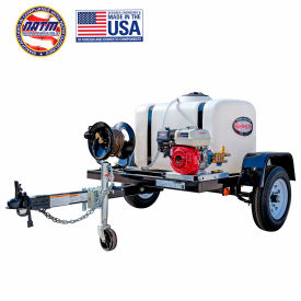 Mobile Trailer Gas Pressure Washer W/Honda Engine, 3200 PSI, 2.8 GPM, 3/8" Hose