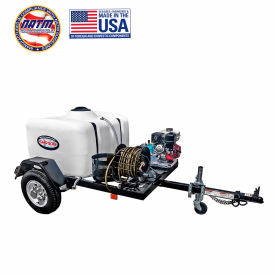 Simpson Mobile Trailer Gas Pressure Washer W/Honda Engine, 3800 PSI, 3.5 GPM, Hose 3/8"