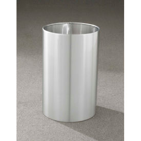 18 Gallon Open Top Wastebasket, Satin Aluminum New Yorker Collection