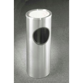 3 Gallon Ash/Trash Receptacle with Sand Cover, Satin Aluminum