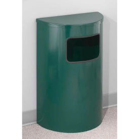 Steel Half Round Wall Mount Trash Can W/Side Opening, 6 Gallon, Bronze Vein